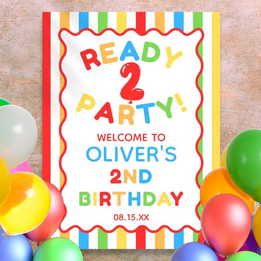 2歳の誕生日パーティー ウェルカムサイン ポスター