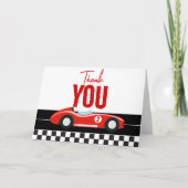 2歳の誕生日パーティー ツーファスト レースカーボーイ サンキューカード (正面)