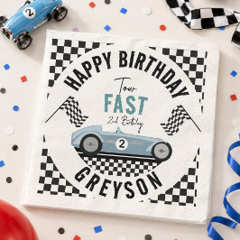 2歳の誕生日パーティー レーシングカーブーイ スタンダードカクテルナプキン