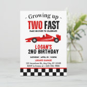 2歳の誕生日パーティー レーシングカーボーイ 招待状 (スタンド正面)