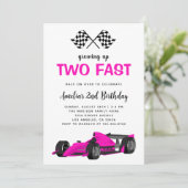2歳の誕生日パーティー レースカーの女の子 招待状 (スタンド正面)