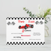 2歳の誕生日パーティー レースカーの男の子 招待状 (スタンド正面)