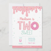 2歳の誕生日ピンクドーナツ招待状 招待状 (正面)