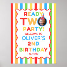 2歳の誕生日フォトウェルカムサイン Ready Two Party
