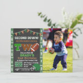 2歳の誕生日フットボールパーティチョークボード招待状 招待状 (スタンド正面)
