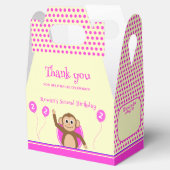 2歳の誕生日モンキーピンククリームパーティー フェイバーボックス (オープン)