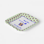 2歳の誕生日モンキーブルーバルーン ペーパープレート (傾斜あり)