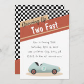 2歳の誕生日ユニークイエロー・レッド・ブラックテーマ 招待状 (正面/裏面)