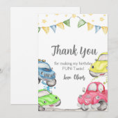 2歳の誕生日レースカー サンキューカード (正面/裏面)