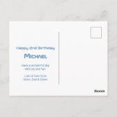 2歳の誕生日ロケット宇宙 | 特大の2の写真コラージュ ポストカード (裏面)