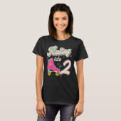 2歳の誕生日ローラースケート転が選手 Tシャツ (正面フル)
