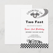 2歳の誕生日ヴィンテージ レースカー ダウンロード 招待状 (正面/裏面)