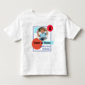 2歳の誕生日主役のためのカラフルなカスタムフォト トドラーTシャツ (正面)