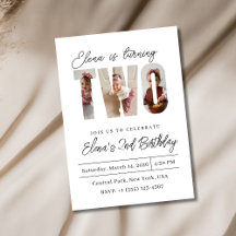 2歳の誕生日写真招待状