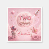 2歳の誕生日女の子スペース スタンダードカクテルナプキン (正面)