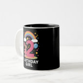 2歳の誕生日女の子 かわいい 2歳の誕生日 ツートーンマグカップ (正面左)