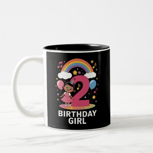 2歳の誕生日女の子 かわいい 2歳の誕生日 ツートーンマグカップ (左)