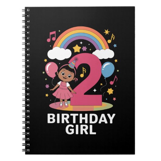 2歳の誕生日女の子 かわいい 2歳の誕生日 ノートブック (正面)