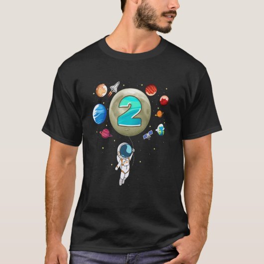 2歳の誕生日宇宙宇宙飛行士2歳の日 Tシャツ (正面)