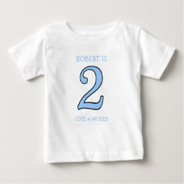 2歳の誕生日少年クールも言葉 ベビーTシャツ