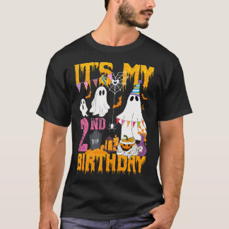 2歳の誕生日幽霊カボチャハロウィーンの衣装 Tシャツ