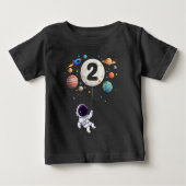 2歳の誕生日惑星宇宙飛行士2歳 ベビーTシャツ (正面)