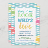 2歳の誕生日招待状のメッセージ 招待状 (正面/裏面)