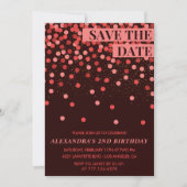 2歳の誕生日招待状 Save the date コンフェッティ 招待状 (正面)