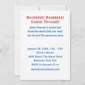 2歳の誕生日男の子の招待状、消防車、カスタム 招待状 (裏面)