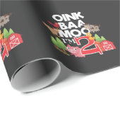 2歳の誕生日農場動物 ラッピングペーパー (ロールコーナー)