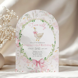 2歳の誕生日　ゴーガル　ブラッシュピンク　リボン　ガール　お誕生日会 招待状