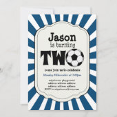 2歳の誕生日 サッカー ボール 招待状 (正面)