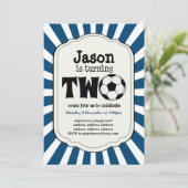 2歳の誕生日 サッカー ボール 招待状 (スタンド正面)