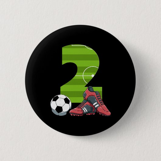 2歳の誕生日 サッカー 初めての誕生日 サッカー 子供 缶バッジ (正面)