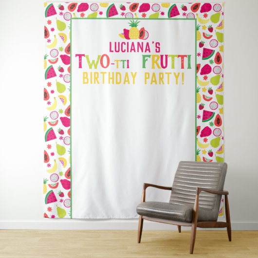 2歳の誕生日 ツッティフルッティ フルーツ バースデーパーティー タペストリー (インサイチュ)