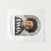 2歳の誕生日 ツー アーチ型写真 ウェルカムサイン タペストリー (正面(横))