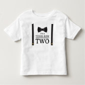 2歳の誕生日 テリーボー ツー ボウタイ サスペンダー トドラーTシャツ (正面)