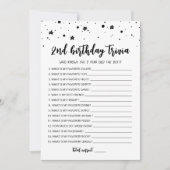 2歳の誕生日 トラivia 編集可能なゲーム カード (正面)