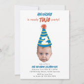 2歳の誕生日 バースデー 顔写真 招待状 (正面)