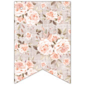 2歳の誕生日 ラスティック ウッド シャビー チック ローズ フラワー バンティングフラッグ (第2の旗)