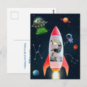 2歳の誕生日 ロケット宇宙 | 巨大な2の写真コラージュ ポストカード (正面/裏面)