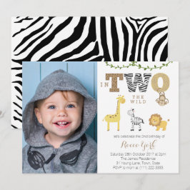 2歳の誕生日 ワイルドサファリパーティー 男の子 招待状