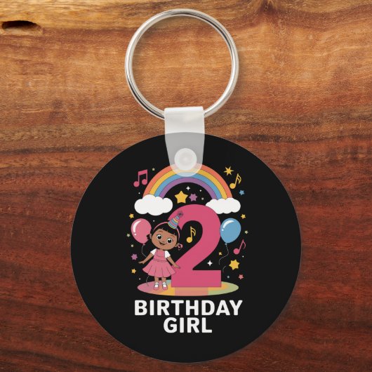 2歳の誕生日 女の子 かわいい 2歳の誕生日 キーホルダー (正面)