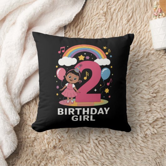 2歳の誕生日 女の子 かわいい 2歳の誕生日 クッション (ブランケット)