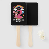 2歳の誕生日 女の子 かわいい 2歳の誕生日 ハンドファン (正面&裏面)