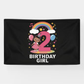 2歳の誕生日 女の子 かわいい 2歳の誕生日 横断幕 (横)