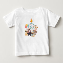 2歳の誕生日 子犬と子猫 男の子 女の子 ベビーTシャツ