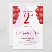 2歳の誕生日 招待状 (正面)