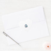 2歳の誕生日 海ガメ ビンテージ風の彫刻デザイン_1 ハートシール (封筒)