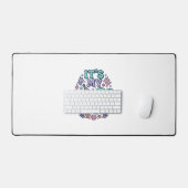 2歳の誕生日 海ガメ ヴィンテージ風刻印デザイン_1 デスクマット (キーボード&マウス)